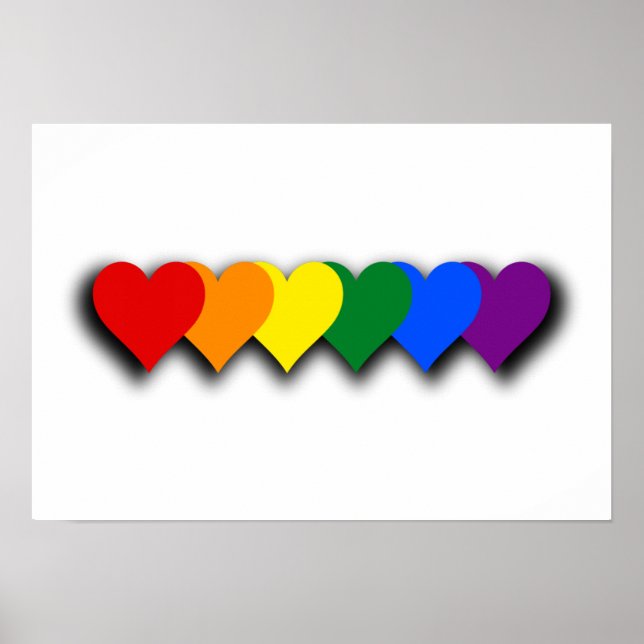 LGBT pride hearts Poster (Front)