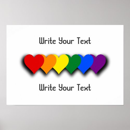 LGBT pride hearts Poster