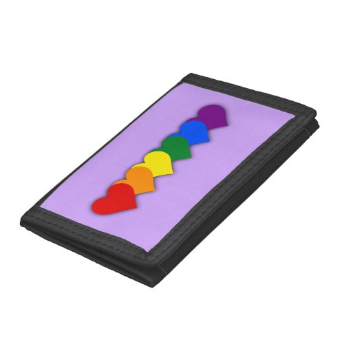 LGBT pride hearts  Trifold Wallet