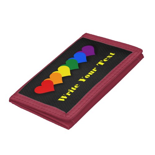 LGBT pride hearts  Trifold Wallet