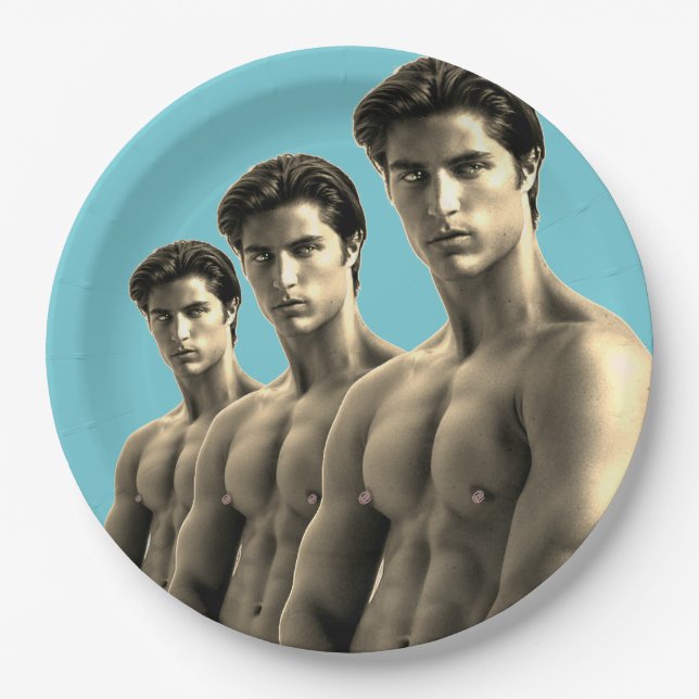 LGBT Pride Hottest Hunks on the Planet  Paper Plates (Front)