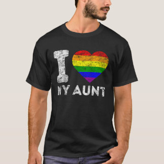 LGBT Pride I Love My Aunt Rainbow Flag Support Fam T-Shirt