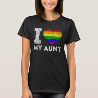 LGBT Pride I Love My Aunt Rainbow Flag Support Fam T-Shirt