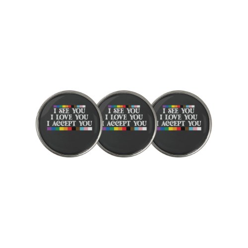 LGBT Pride I See Love Accept You Support Golf Ball Marker