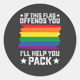 LGBT Pride If This Flag Offends You I'll Help You Classic Round Sticker
