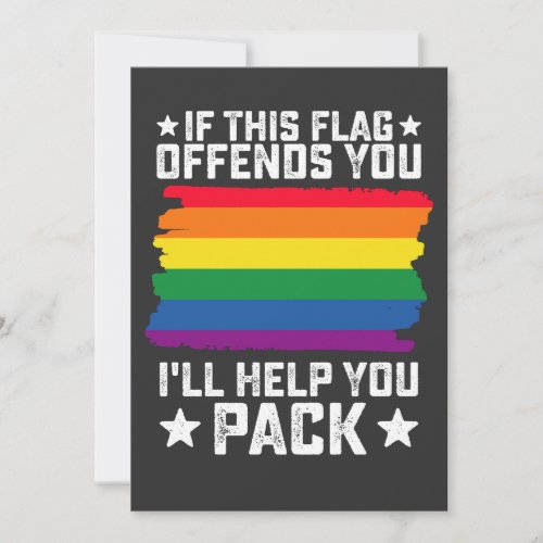 LGBT Pride If This Flag Offends You Ill Help You Invitation