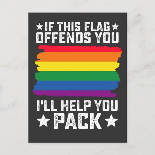 LGBT Pride If This Flag Offends You Ill Help You Invitation Postcard