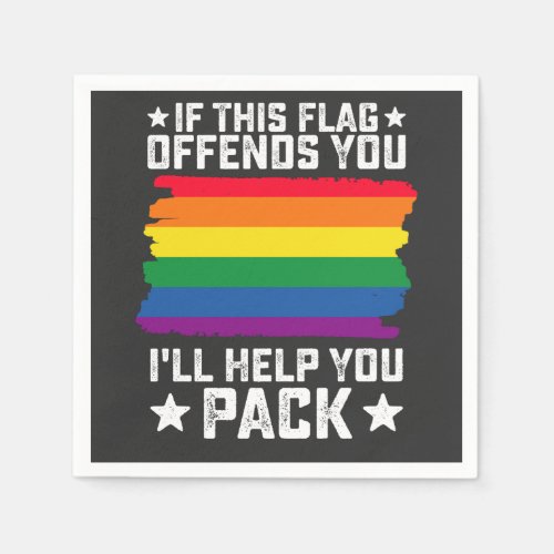 LGBT Pride If This Flag Offends You Ill Help You Napkins
