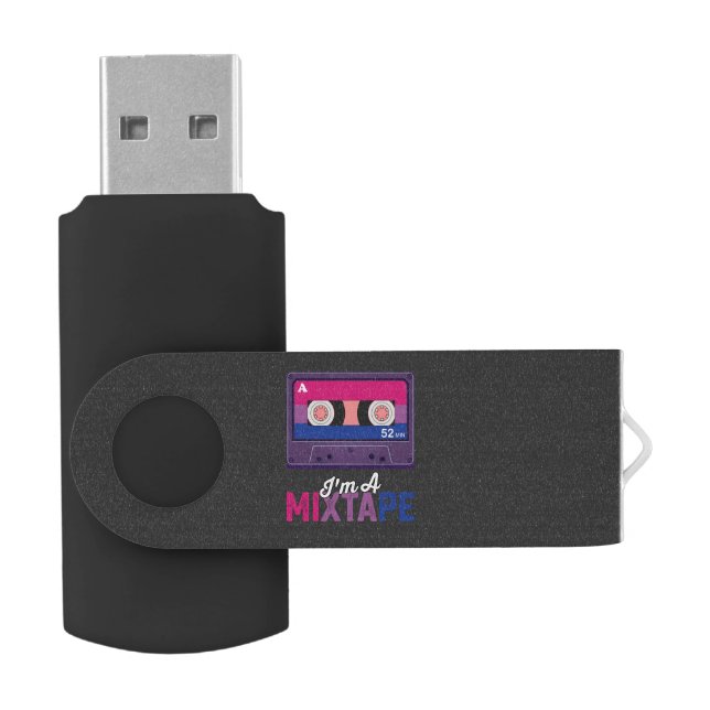 LGBT Pride Im A Mixtape Cassette Bi Flash Drive (Opened)