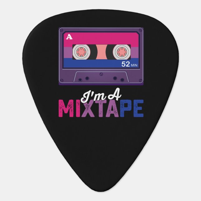 LGBT Pride Im A Mixtape Cassette Bi Guitar Pick (Front)