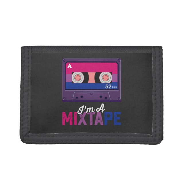 LGBT Pride Im A Mixtape Cassette Bi Trifold Wallet (Front)