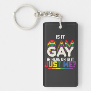 LGBT Pride Is It Gay In Here Or Is It Just Me Keychain