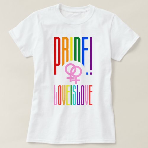 LGBT Pride Lesbian Relationship Sign Rainbow Text T_Shirt