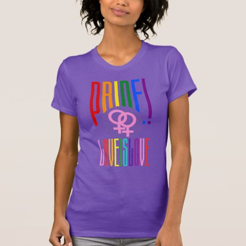LGBT Pride Lesbian Relationship Sign Rainbow Text T_Shirt