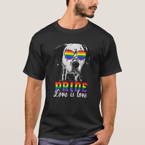 Lgbt Pride Love Is Love Dalmatian Dog T_Shirt