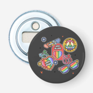 LGBT+pride. Love is love, equality, Pride day.    Bottle Opener