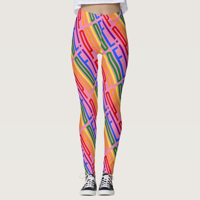 LGBT Pride Love is Love Equality Rainbow Flag Legg Leggings (Front)
