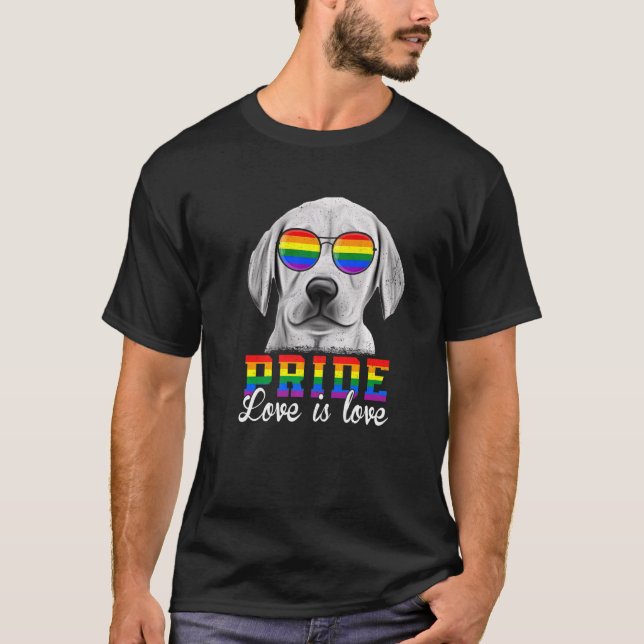 Lgbt Pride Love Is Love Labrador Dog T-Shirt (Front)
