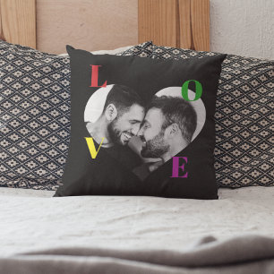 LGBT Pride LOVE Letters Black & White Photo Custom Throw Pillow