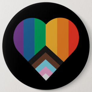 LGBT+pride love. Rainbow flag       Button