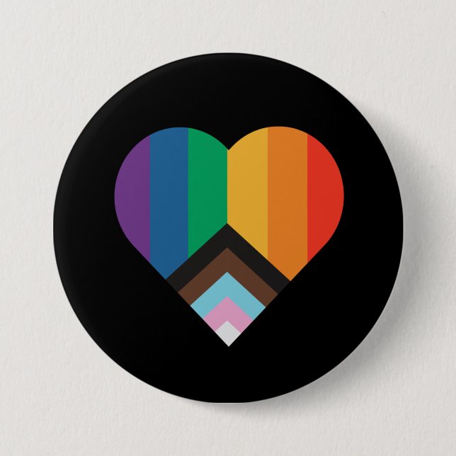 LGBT+pride love. Rainbow flag     Button (Front)