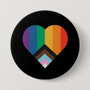 LGBT+pride love. Rainbow flag Button