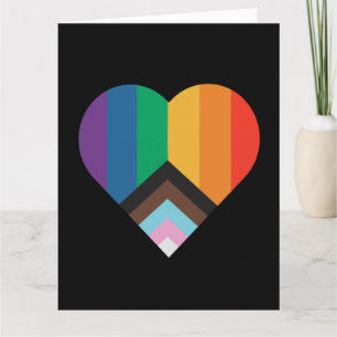 LGBT+pride love. Rainbow flag Card