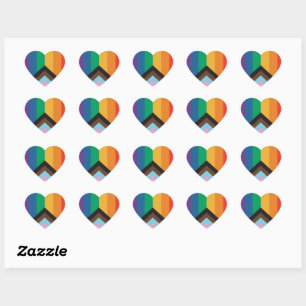LGBT+pride love. Rainbow flag Card Heart Sticker