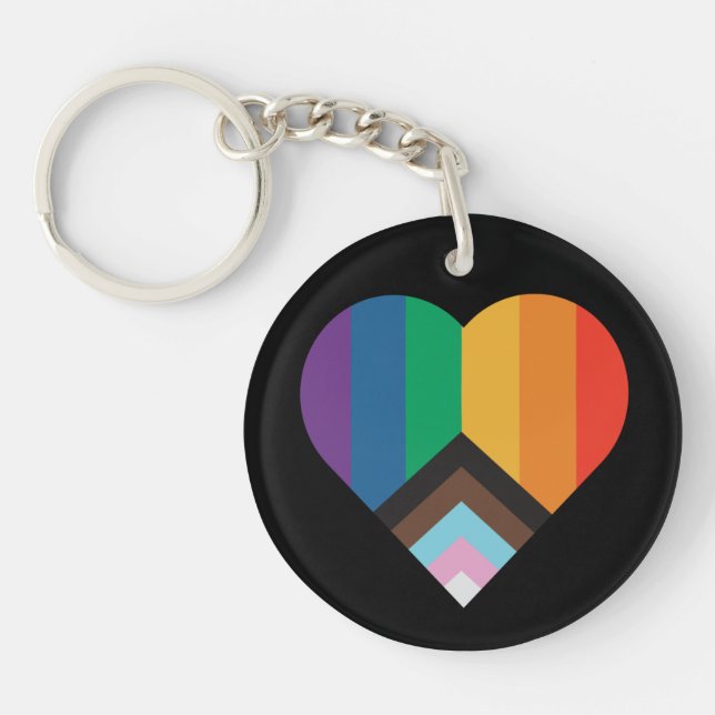 LGBT+pride love. Rainbow flag        Keychain (Front)
