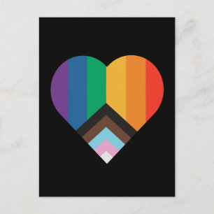 LGBT+pride love. Rainbow flag Postcard