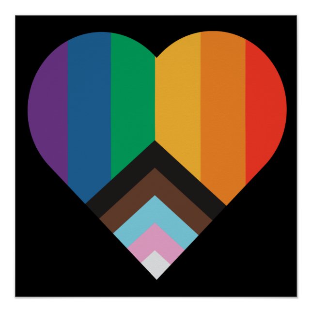 LGBT+pride love. Rainbow flag  Poster (Front)