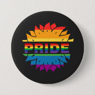 LGBT+Pride love. rainbow flower Button Magnet