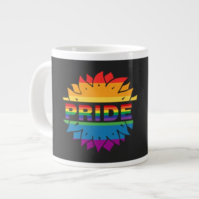 LGBT+Pride love. rainbow flower   Coffee Mug (Front Left)