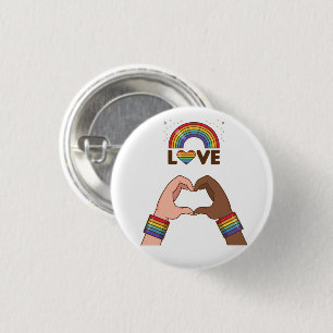 LGBT+Pride. Love rainbow. Heart. Keychai Button
