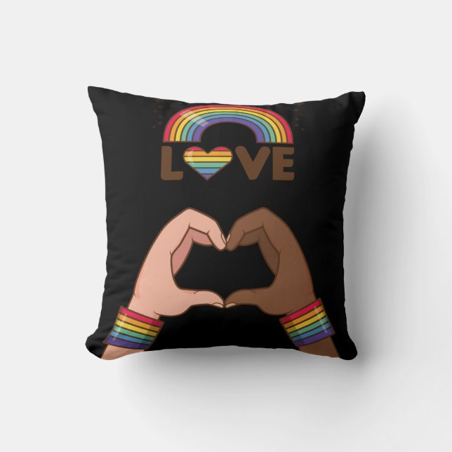 LGBT+Pride. Love rainbow. Heart.        Throw Pillow (Front)