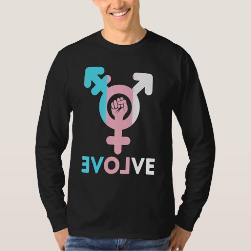 Lgbt Pride Love Transgender Symbol Evolve Support  T_Shirt