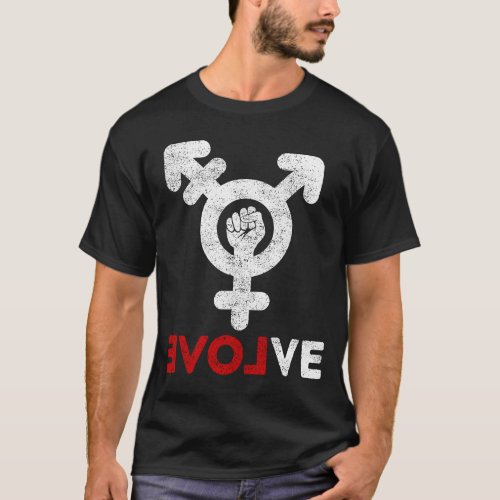 LGBT Pride Love Transgender Symbol Evolve Trans Su T_Shirt