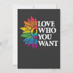 LGBT Pride Love Who You Want Gay Lesbian Invitation