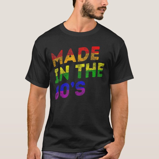 Lgbt Pride Made In The 80s Rainbow Support Birthda T-Shirt (Front)
