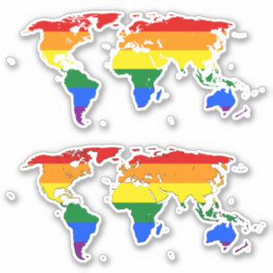 LGBT Pride - Map of The World Sticker