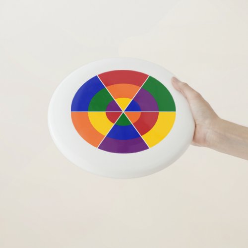 LGBT Pride Modern Geometric Rainbow Circle Wham_O Frisbee
