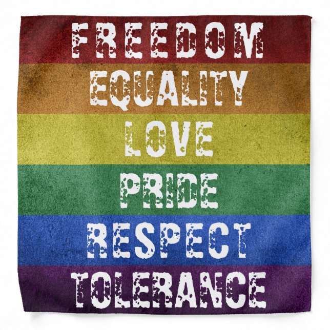 LGBT Pride Modern Rainbow Stripes Flag Bandana (Front)