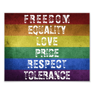 LGBT Pride Modern Rainbow Stripes Flag Photo Print