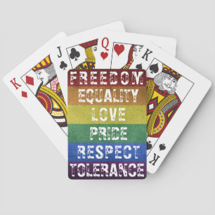 LGBT Pride Modern Rainbow Stripes Flag Poker Cards