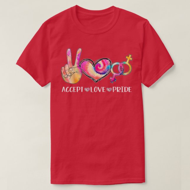 LGBT Pride Month, Accept Love Pride Transgender Ti T-Shirt (Design Front)