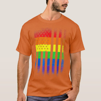 LGBT Pride Month Support With Rainbow US American T-Shirt
