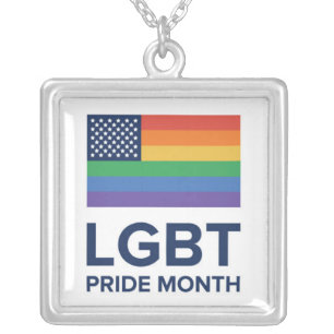 LGBT Pride Month United States Silver Plated Necklace