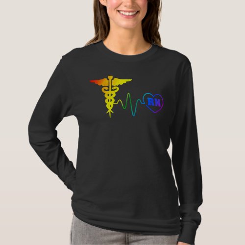 Lgbt Pride Nurse Rn Heartbeat Gay Lesbian Love Rai T_Shirt