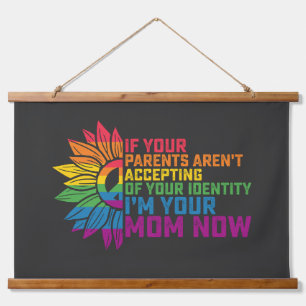 LGBT Pride Parents Accepting Im Your Mom Now Gay Hanging Tapestry