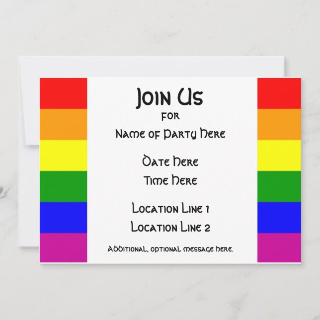 LGBT Pride Party Invitation #1 (Front)